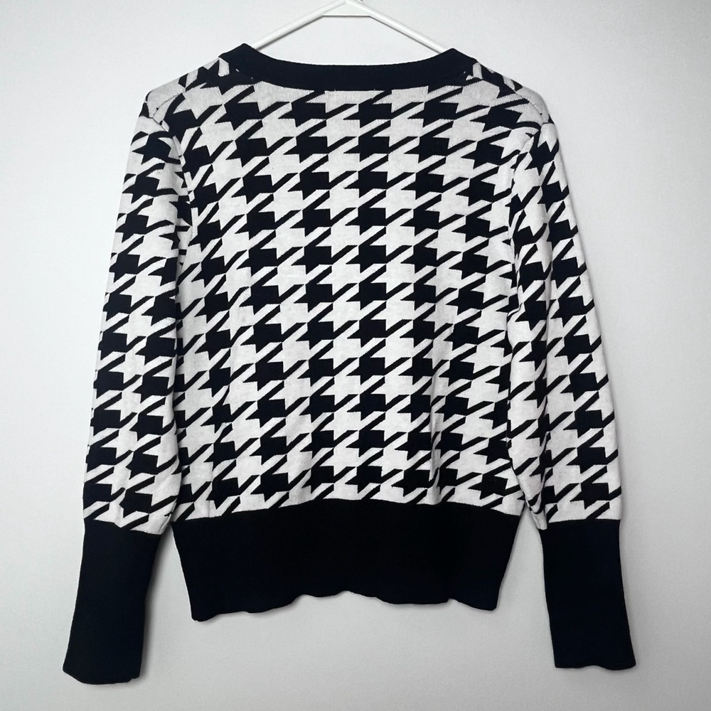 Lascana Sweater Cardigan Black White Houndstooth Womens Small 4/6 - Picture 5 of 10